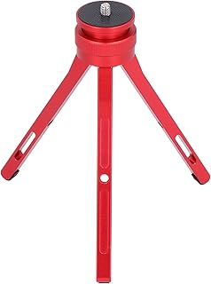 MtlaVishy Adai Desktop Trípode Mini trípode de aleación de Aluminio Ajustable para teléfono y cámara de All Metal Anodized de 6 a 15 cm Altura de Trabajo Adecuada para la cámara (Rojo)