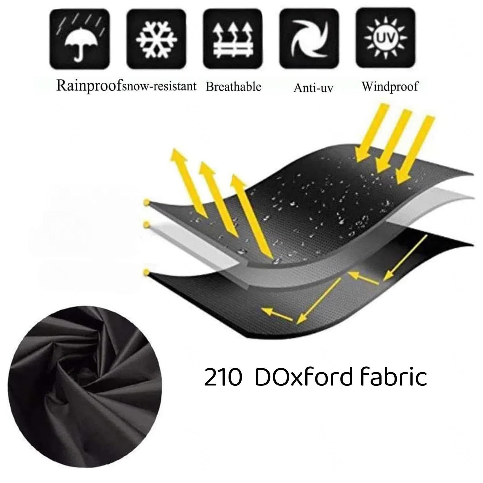 Wodoodporny pokrowiec na huśtawkę na patio, na 3-osobową, 210D, ochrona na każdą pogodę, pokrowiec na meble ogrodowe i patio, szary, 223 x 152 x 183 cm