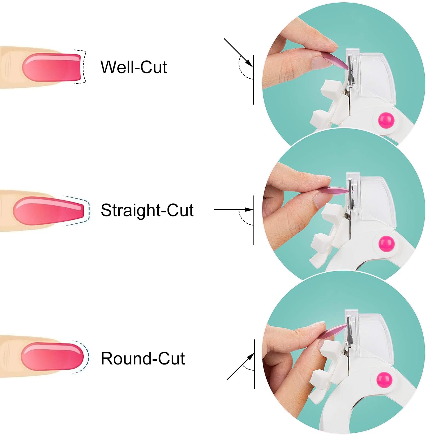 Tagliaunghie Professionale in Acciaio Inossidabile per Unghie Finte in Gel con Lame Removibili