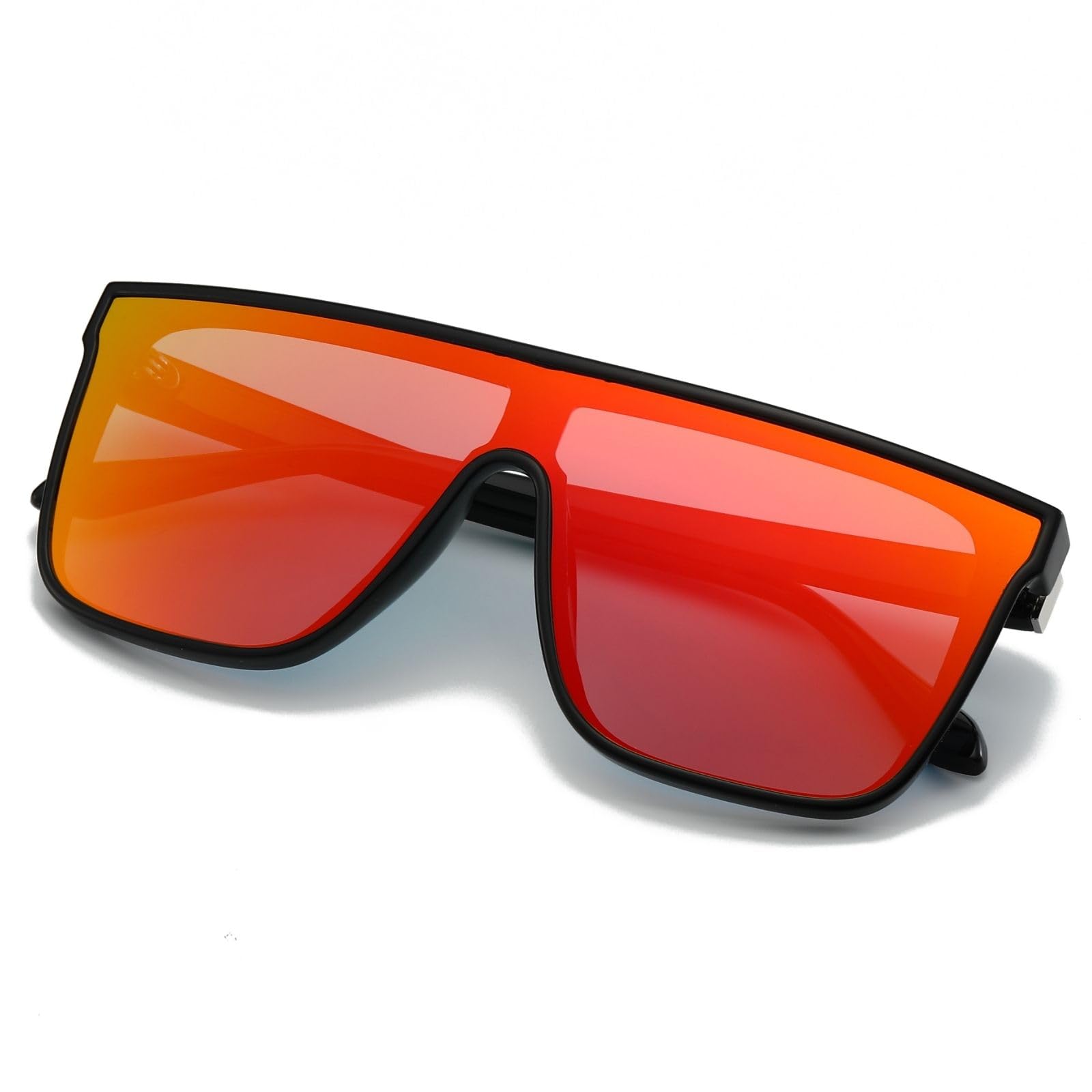 Oversized 70s Retro Sunglasses Men Women Vintage Flat Top Square Glasses | Cool One-Piece…