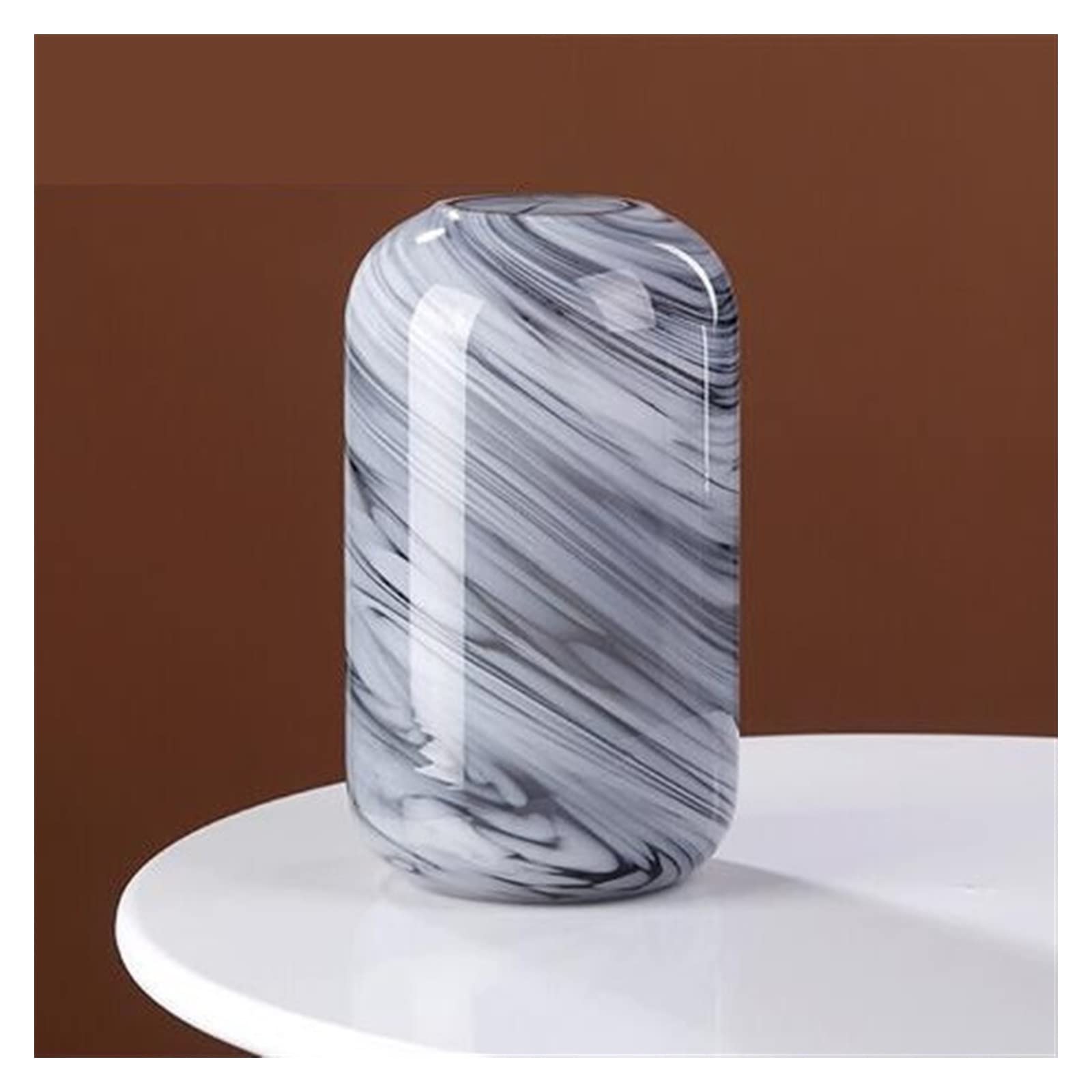 flower vase Creative Modern Ink Painting Glass Vases, Light Luxury Living Room Decorations, Tabletop Flower Arrangement, Colored Glaze Ware, Coagulated Green(Gris)