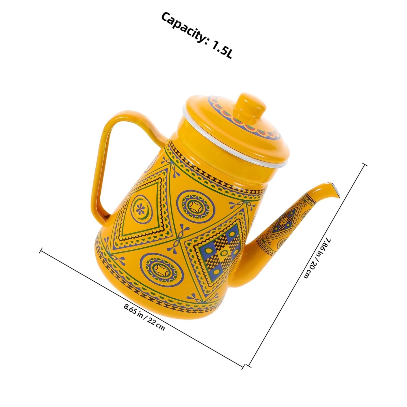 TOYANDONA Tetera Esmaltada Naranja de 1,5 L para Café y Agua en Estufa