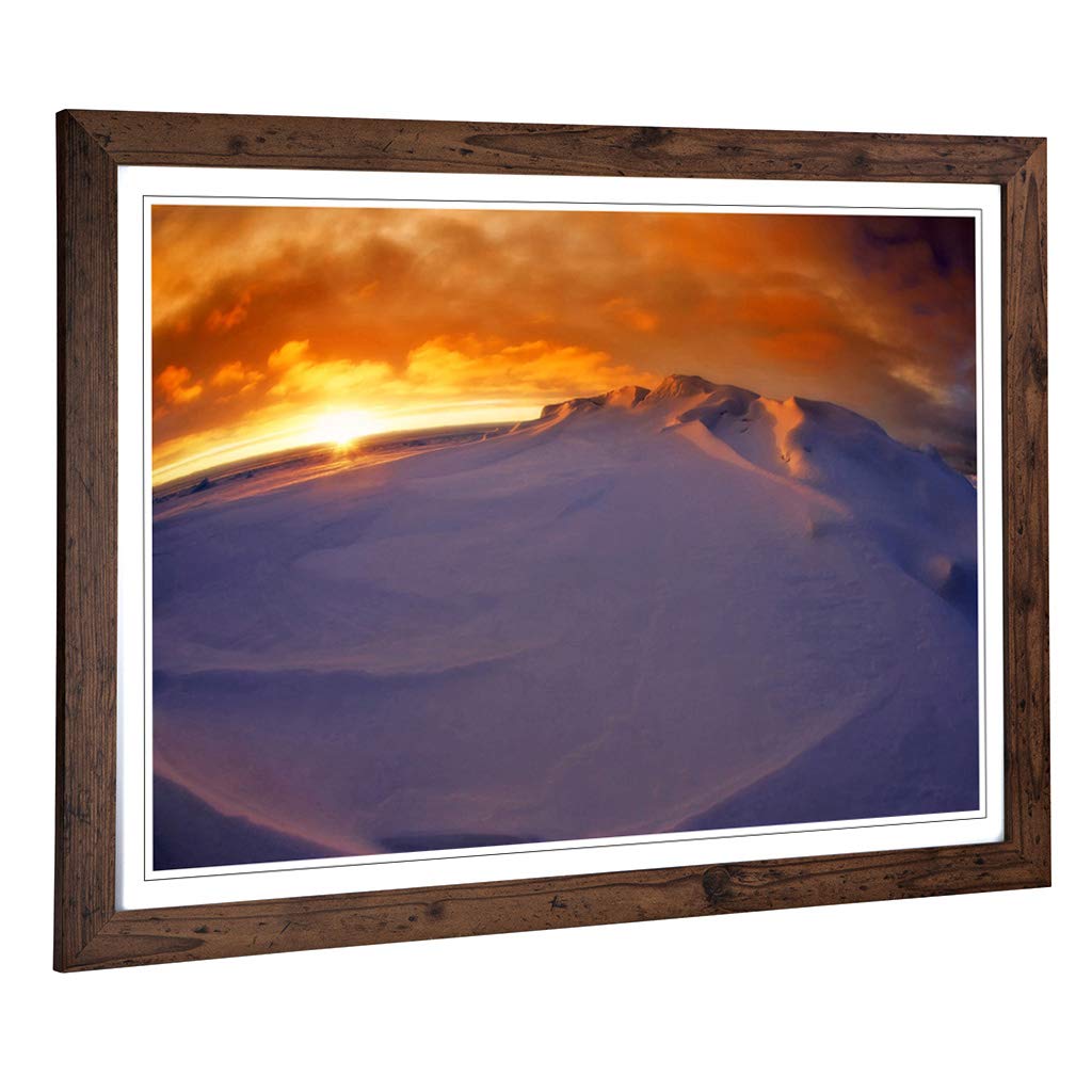 Big Box Art Framed Print of Landscape Arctic Glacier (1) Design | Wall Art Picture | Home Decor for Kitchen, Living, Dining Room, Bedroom, Hallway, Office, Walnut, A2 / 24.5x18 Inch / 62x45cm