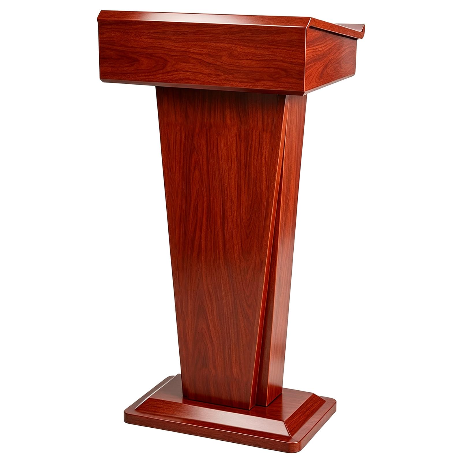 Conference Lectern, 120.5 cm Floor Standing Speech Podium WoodGrain