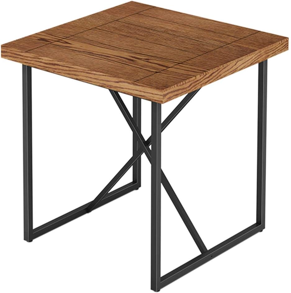 FurnitechEnd Table with a Honey Finish Over American red Oak Veneer with a Tubular Graphite Powder Coated Steel Base