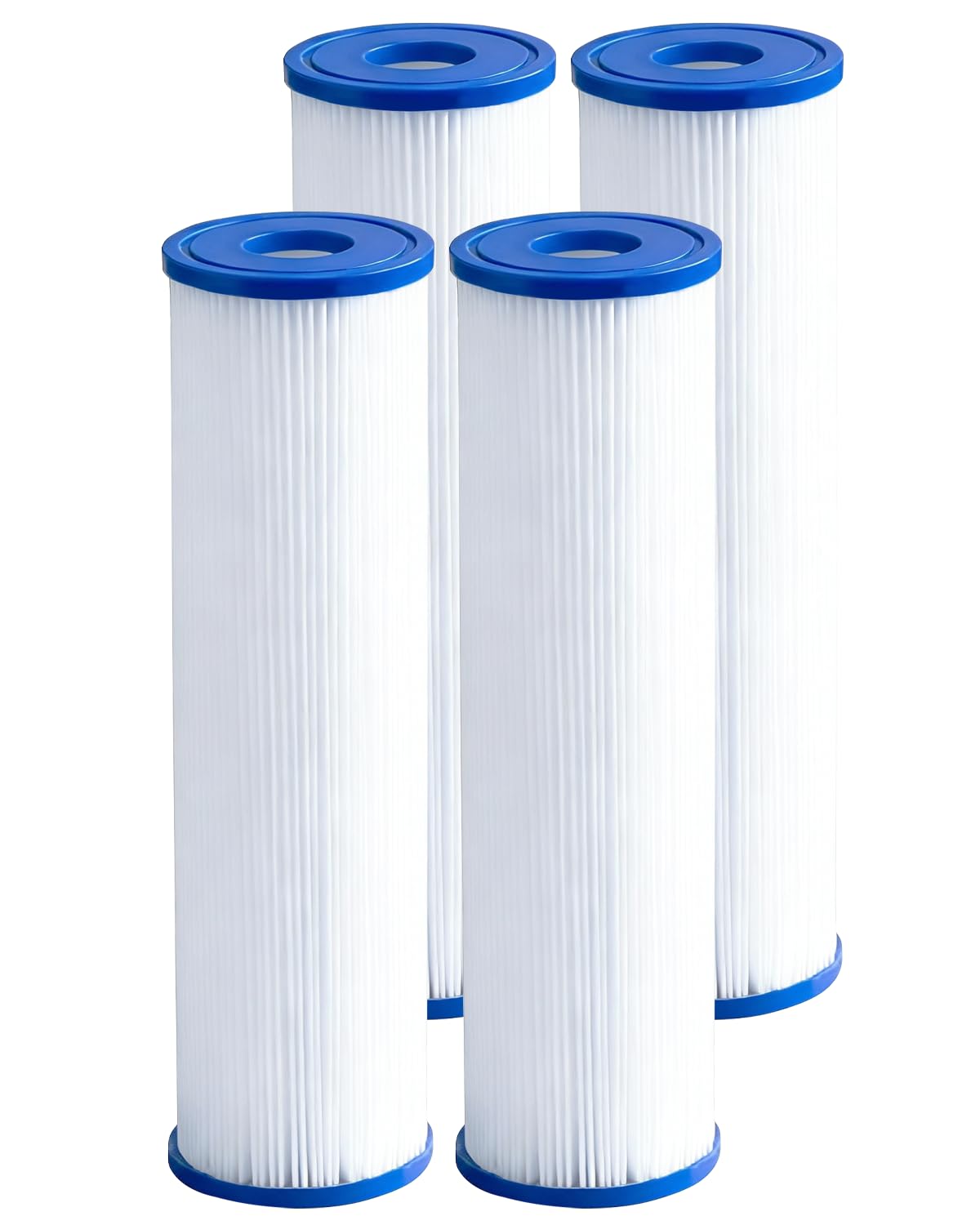 DAYEAR Ice Bath Water Filter 10" x 2.5" (4 Pack) Cold Plunge Filter 20 Micron Pleated Sediment filtrage Replacement for Ice Bath Tub Hot Tub Water