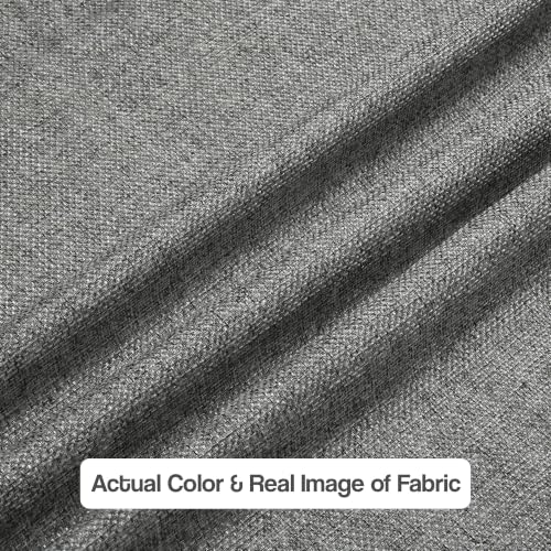 Image of FRESH FROM LOOM Jute Premium 5 ft Window Curtains for Slider Track | Non-Ring Curtains | S-Wave Pleat | Parda | Parda | Light Block Parde | Breathable Fabric (Size - 5ft, Grey, 2pc)