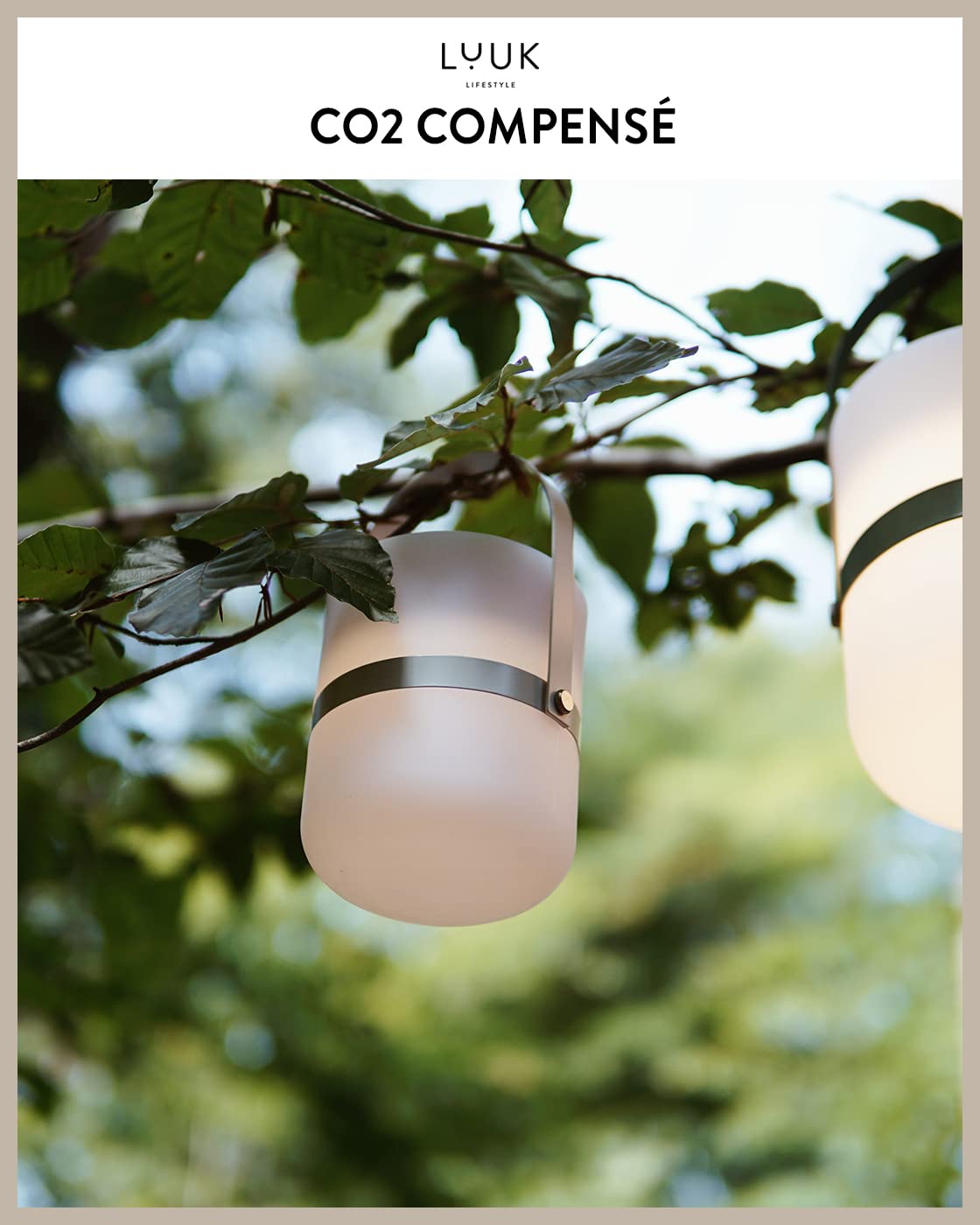 LUUK LIFESTYLE Lanterne LED scandinave avec poignée pour salon, salle à manger et cuisine, lanterne décorative portable avec lumière blanc chaud, en vert