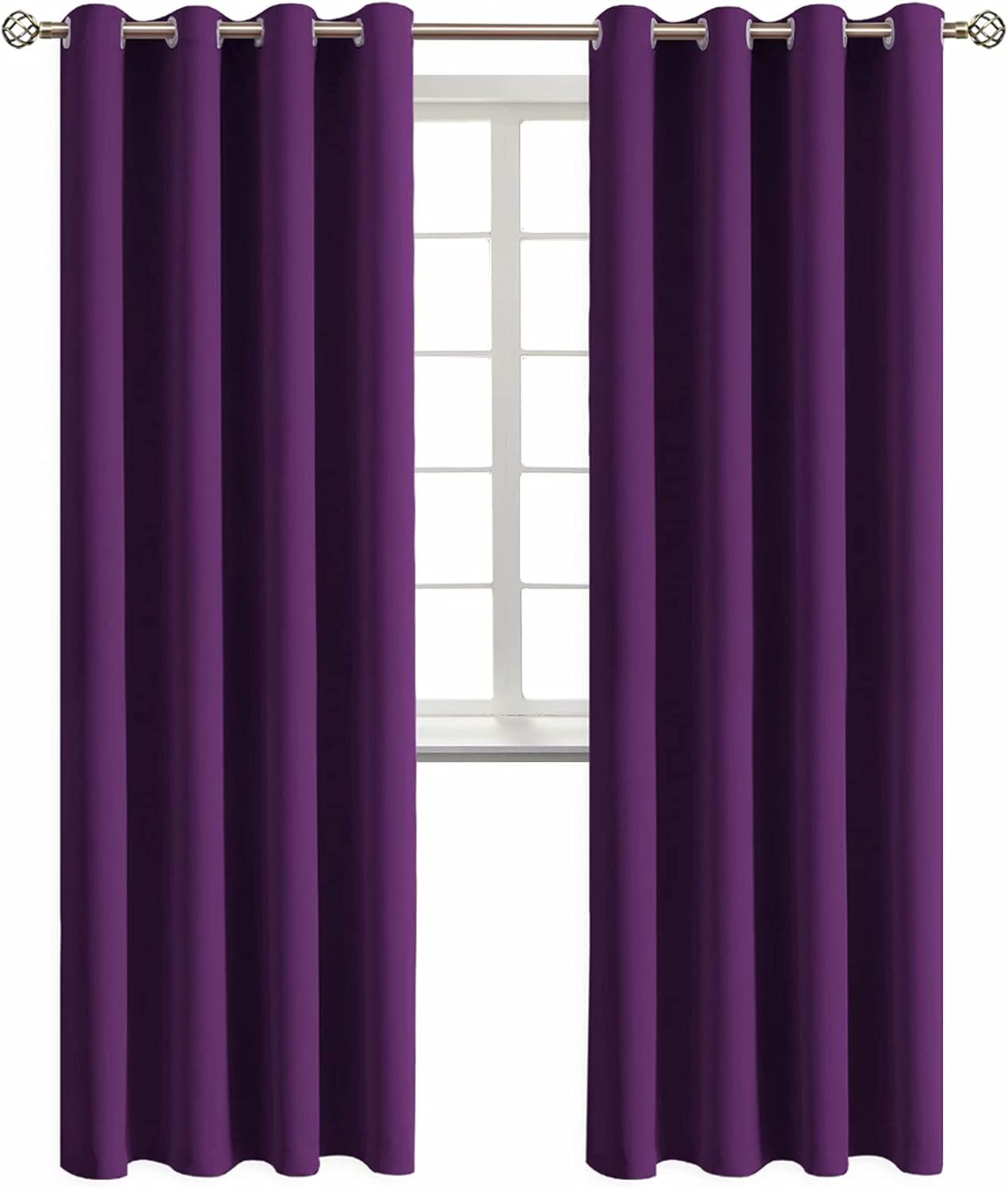 BGment Blackout Curtains - Grommet Thermal Insulated Room Darkening Bedroom and Living Room Curtain, Set of 2 Panels (52 x 84 Inch, Royal Purple)