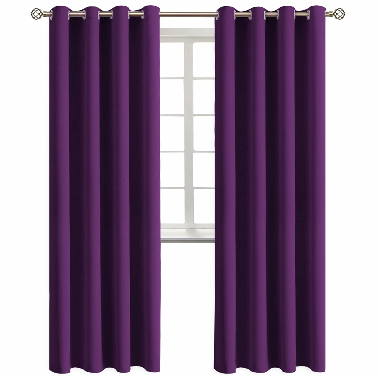 BGment Purple Blackout Curtains for Living Room 84 Inch Long - 2 Panels