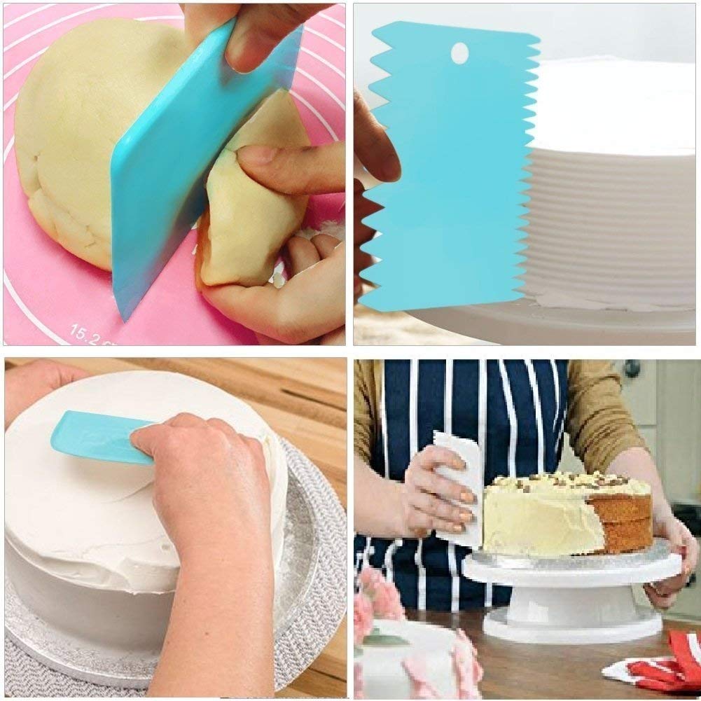 OMAZING KITCHEN 3pcs/lot Cake Scraper Irregular Teeth Edge DIY Scraper Cake Decorating Fondant Pastry Cutters Baking Spatulas Tools Molds 1