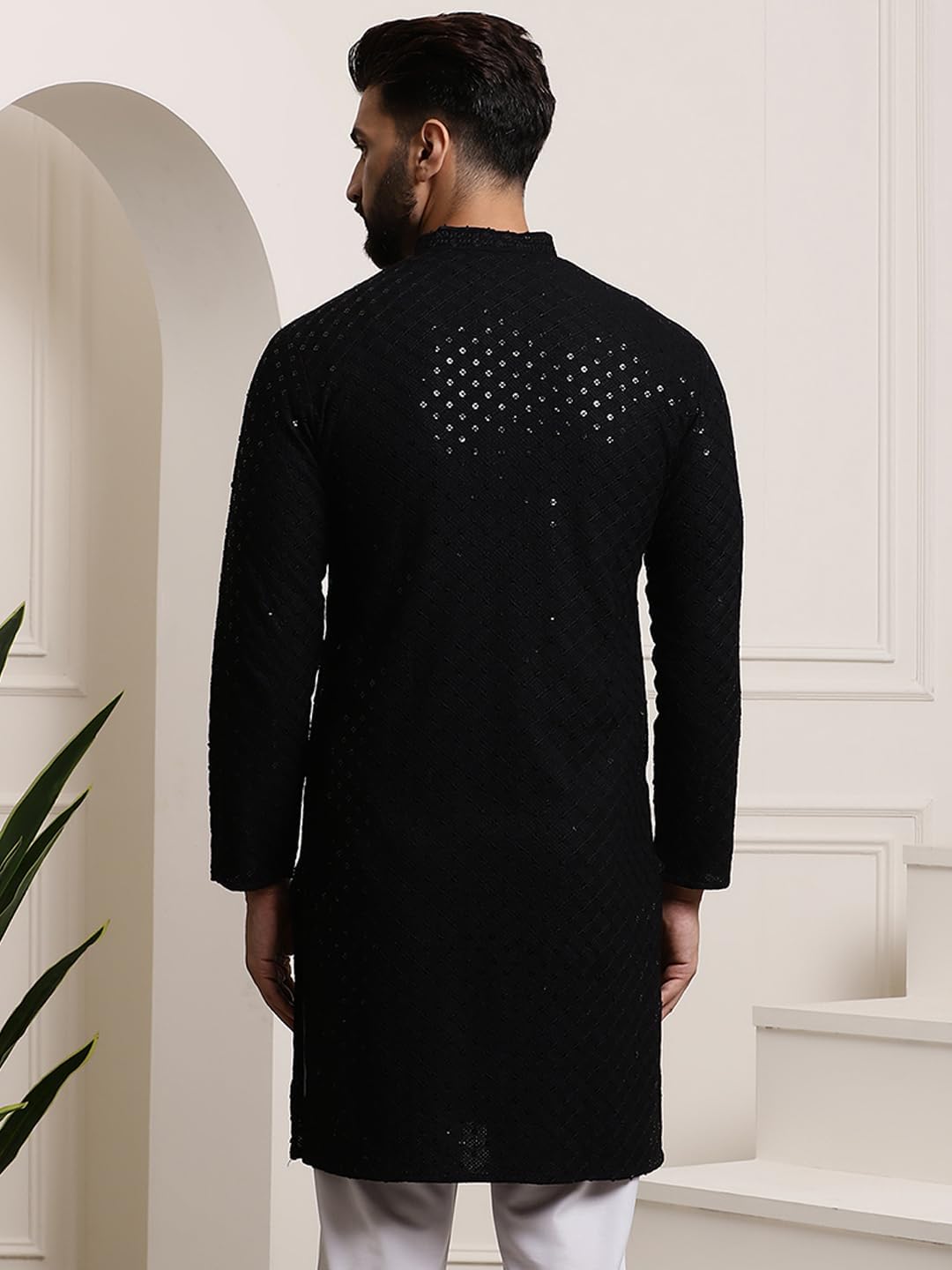 Sojanya (Since 1958 Men'S Pure Cotton Sequence Long Kurta