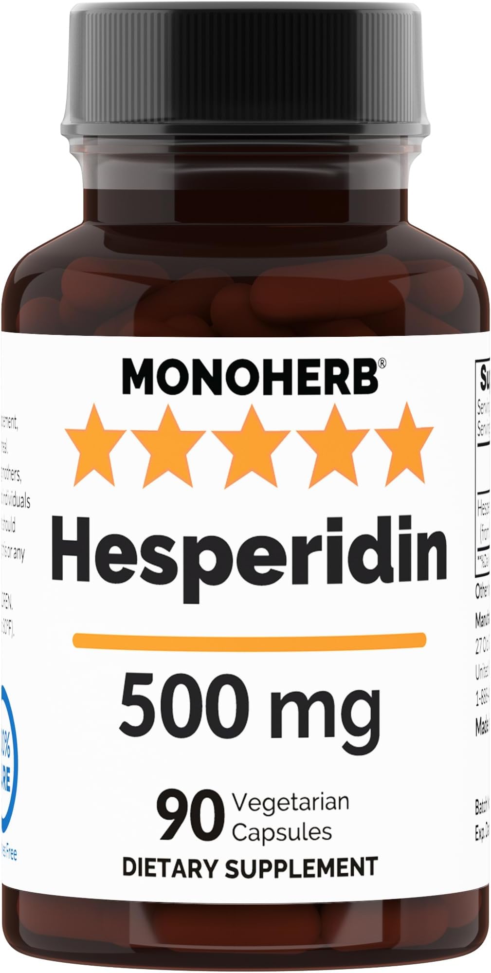 MONOHERB Hesperidin 500 mg - 90 Veg Capsules - 90 Servings