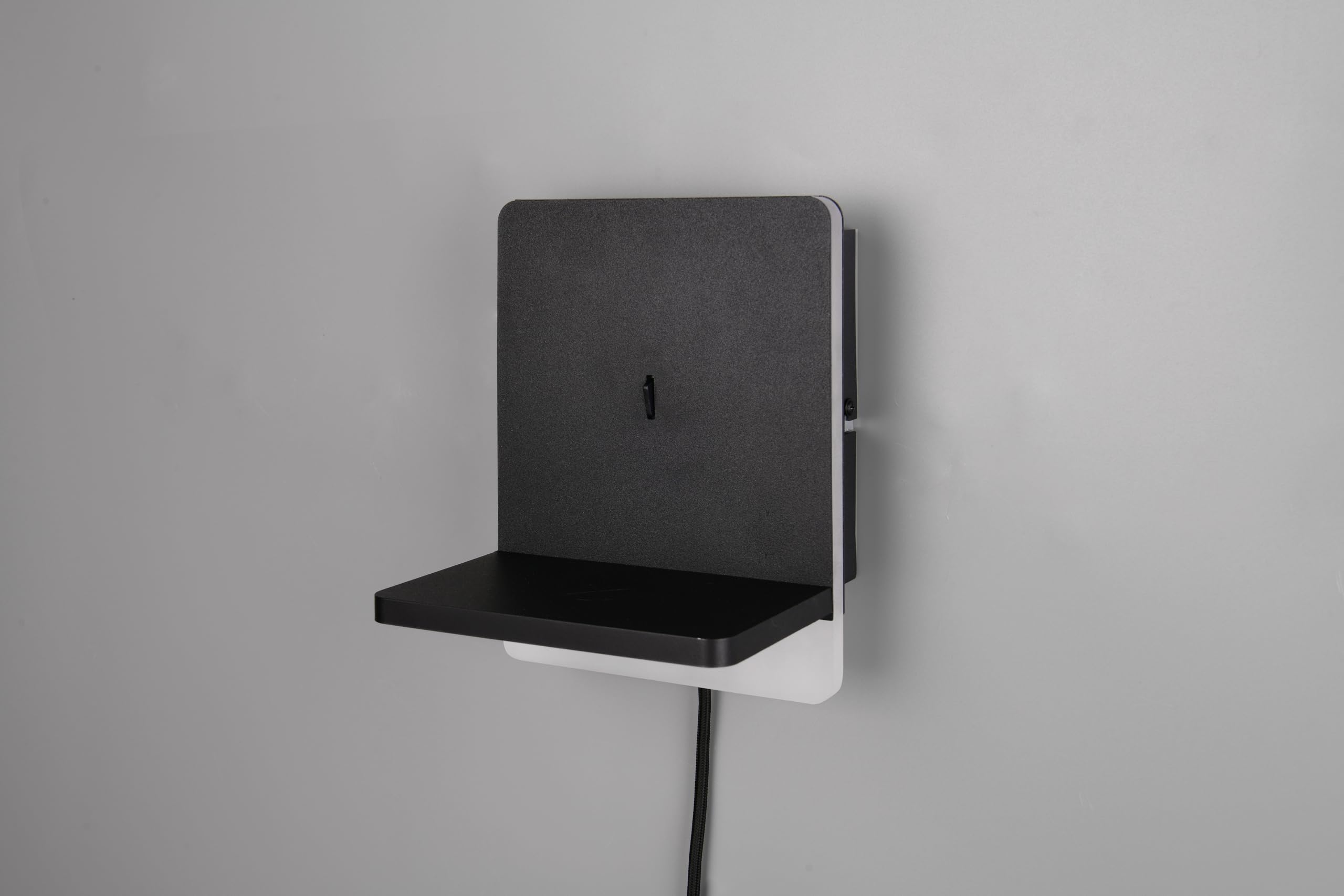 Trio Leuchten LED Wandleuchte Fairfield 248670132, Metall Schwarz matt, 9 Watt LED, induktives Ladefeld, USB Ladebuchse, dimmbar