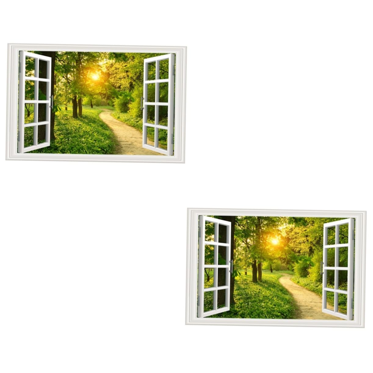 Angoily 2pcs Landscape Patterned Wall Sticker Faux Window Decor for Stickers Scenery DIY Wall Decorative