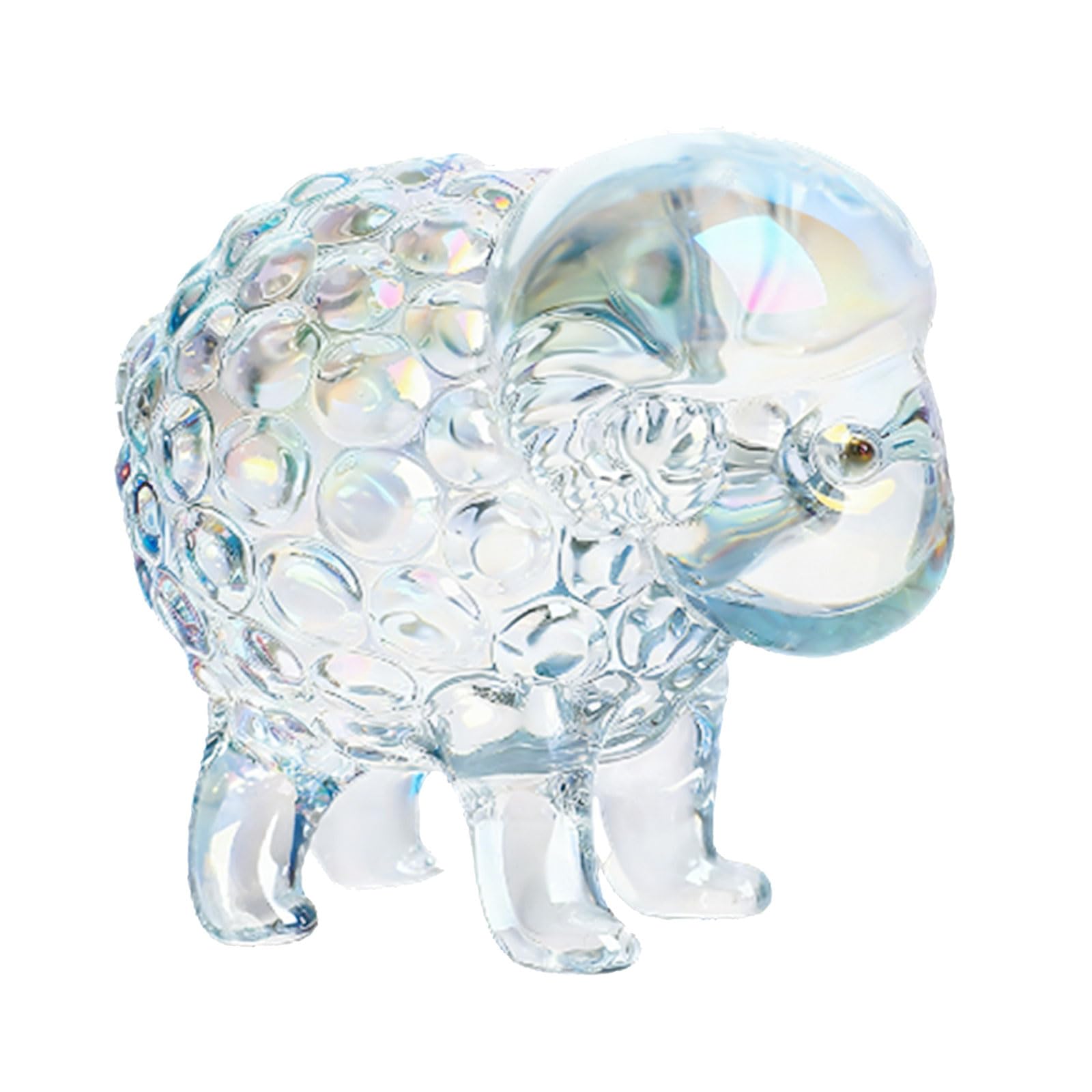 Snorvixre Aandb Color Colorful Sheep Shape Cuteness Statues Small Figurines Glass Texture Suitable For Home Decoration And Projects Crystal Sheep Figurine