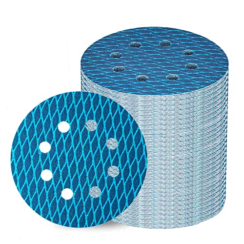 Orbital Sander Sandpaper 5 Inch 8 Hole Sanding Disc Hook and Loop Pads Sand Paper 180 Grit for Wood 70 PCS Blue Aluminum Oxide Anti Blocking Rhombus Sanding Discs