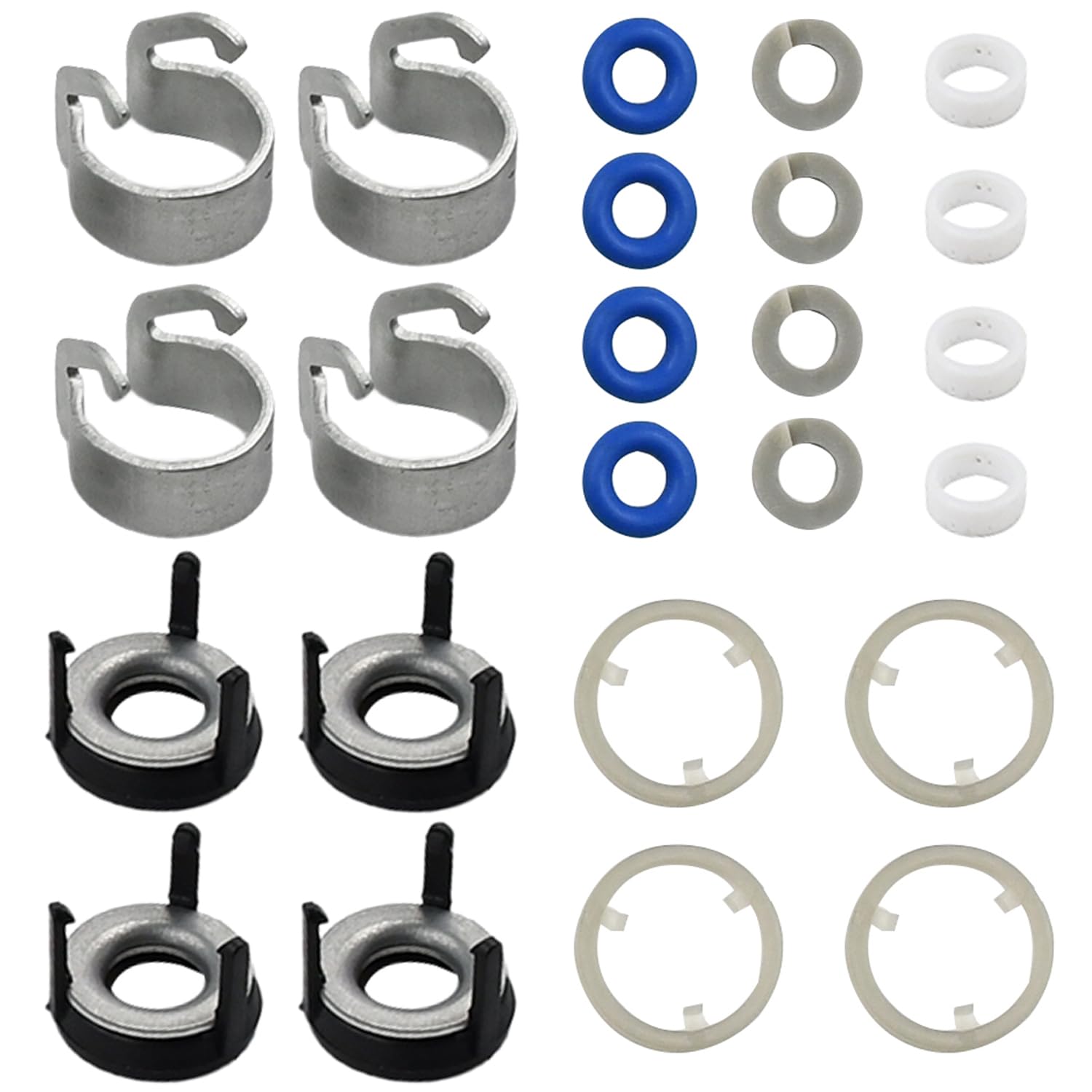 Photo 1 of 4X Fuel Injector Seal Kit 06J998907 for VW Volkswagen Golf Jetta Passat Tiguan CC for Audi A3 A4 A5 A6 Q3 Q5 S3 S4 S5 TT Engine Fuel Injector Seal Repair Kit 06J998907 06H998907A 06J998907A 06G998907