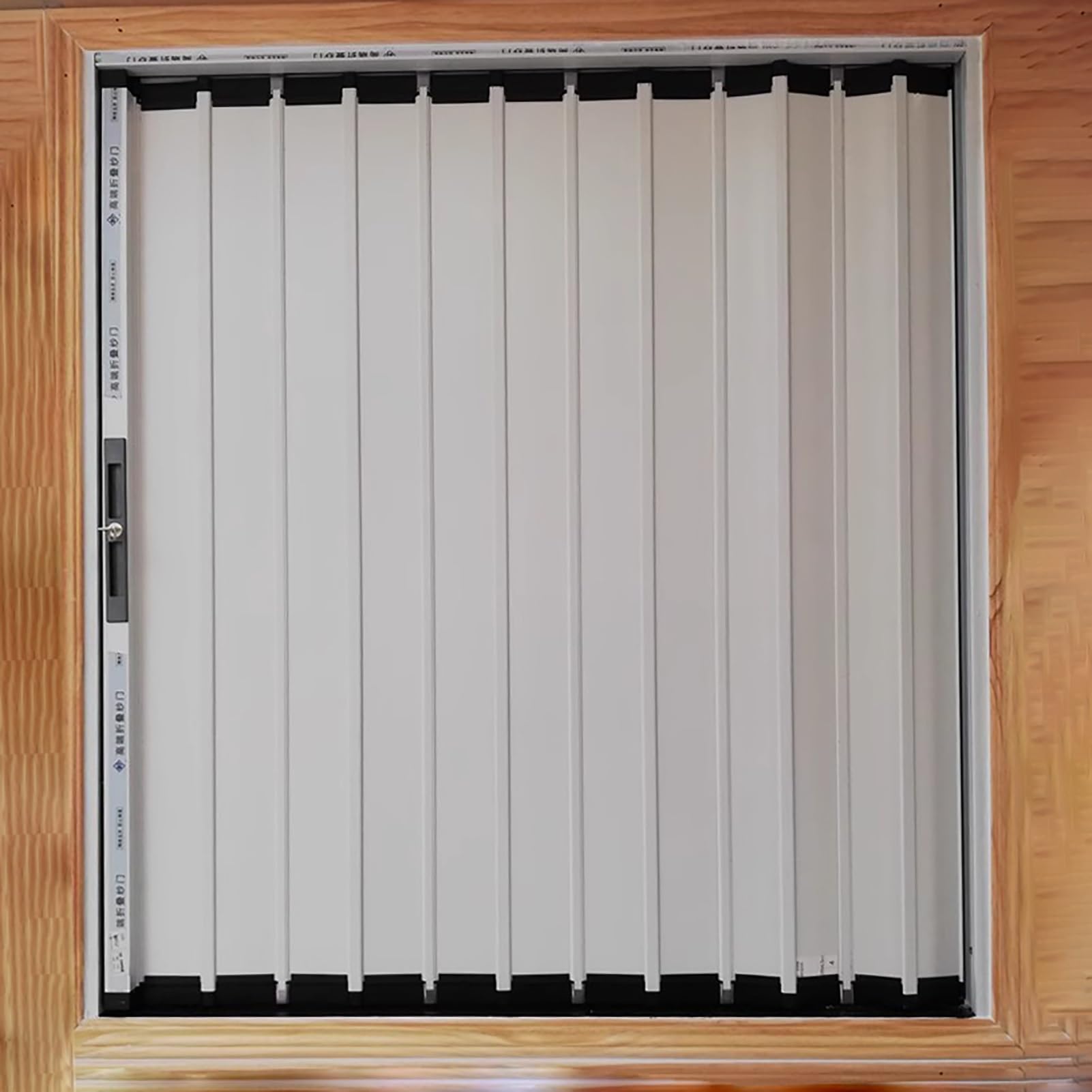 Cact - Puerta plegable de aluminio para exteriores, para armarios, puerta corrediza para espacios Sto (49x48in / 125 x 122 cm)