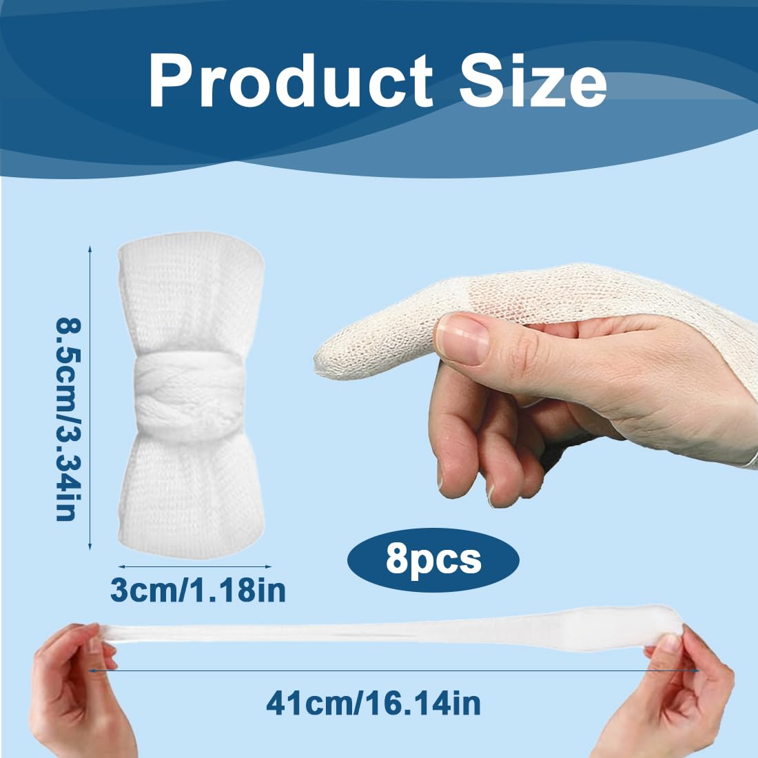 8 Pièces Pansement Doigt, Bandage Tubulaire Doigt Élastique, Doigt Respirant Protege Doigt Pour Premiers Secours, pour Protection Contre les Blessures Aux Doigts
