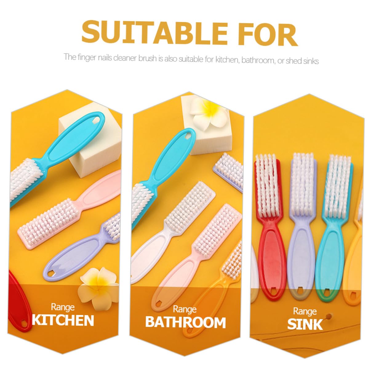 Spazzola per Unghie in Plastica 24 Pezzi Set, Piccola Spazzola per Manicure Ergonomica per Pulizia Unghie Mani e Piedi, Accessorio Compatto per Uso Domestico e Colore Casuale