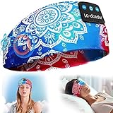 LC-dolida Sleep Mask with Bluetooth Headphones, Painting Sleep Headphones Bluetooth Headband for Sleeping Sports Sleep Mask for Side Sleeper, Best Gift and Travel Essentials