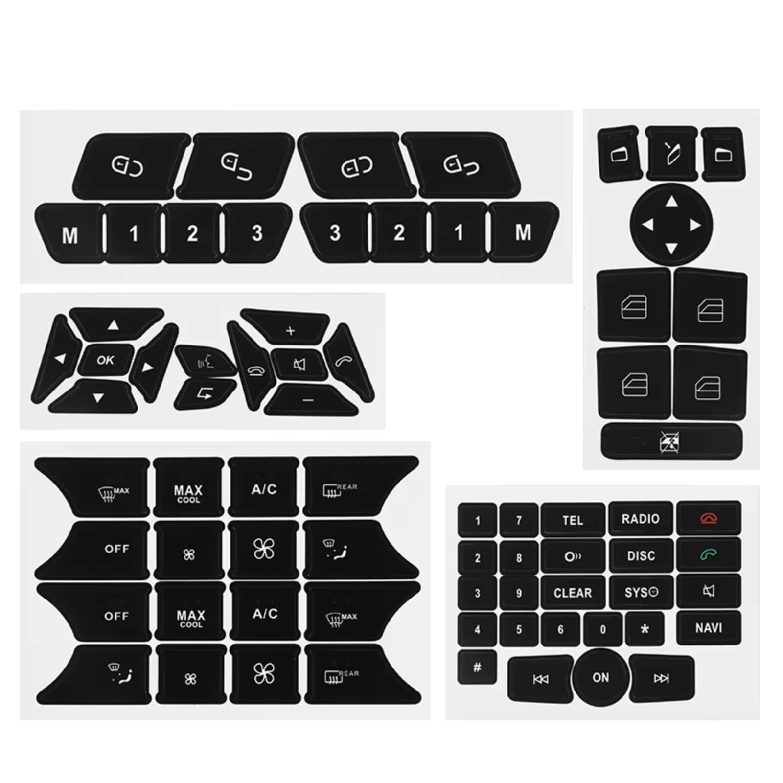 Interior Button Sticker Compatible with Benz for SLK-Class for R172 Car Button Repair Stickers Modification Accessories