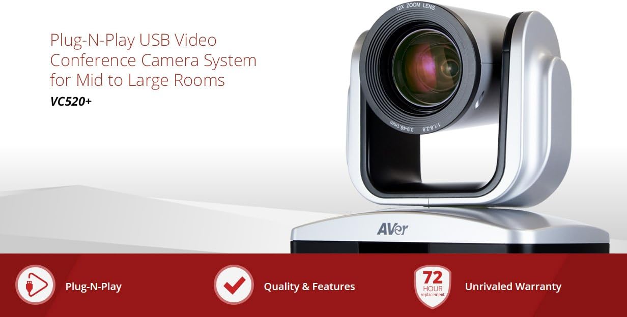 VC520+ All-in-One Video and Audio USB Conference Camera - AVer