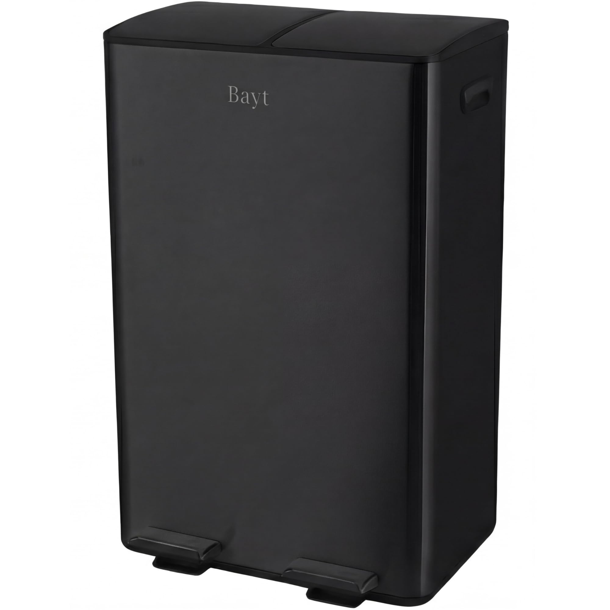 Bayt Papelera - Papelera de 60 litros (2 x 30) - Papelera de 60 litros - Papelera 2 compartimentos - Basurero - Acero inoxidable - Negro