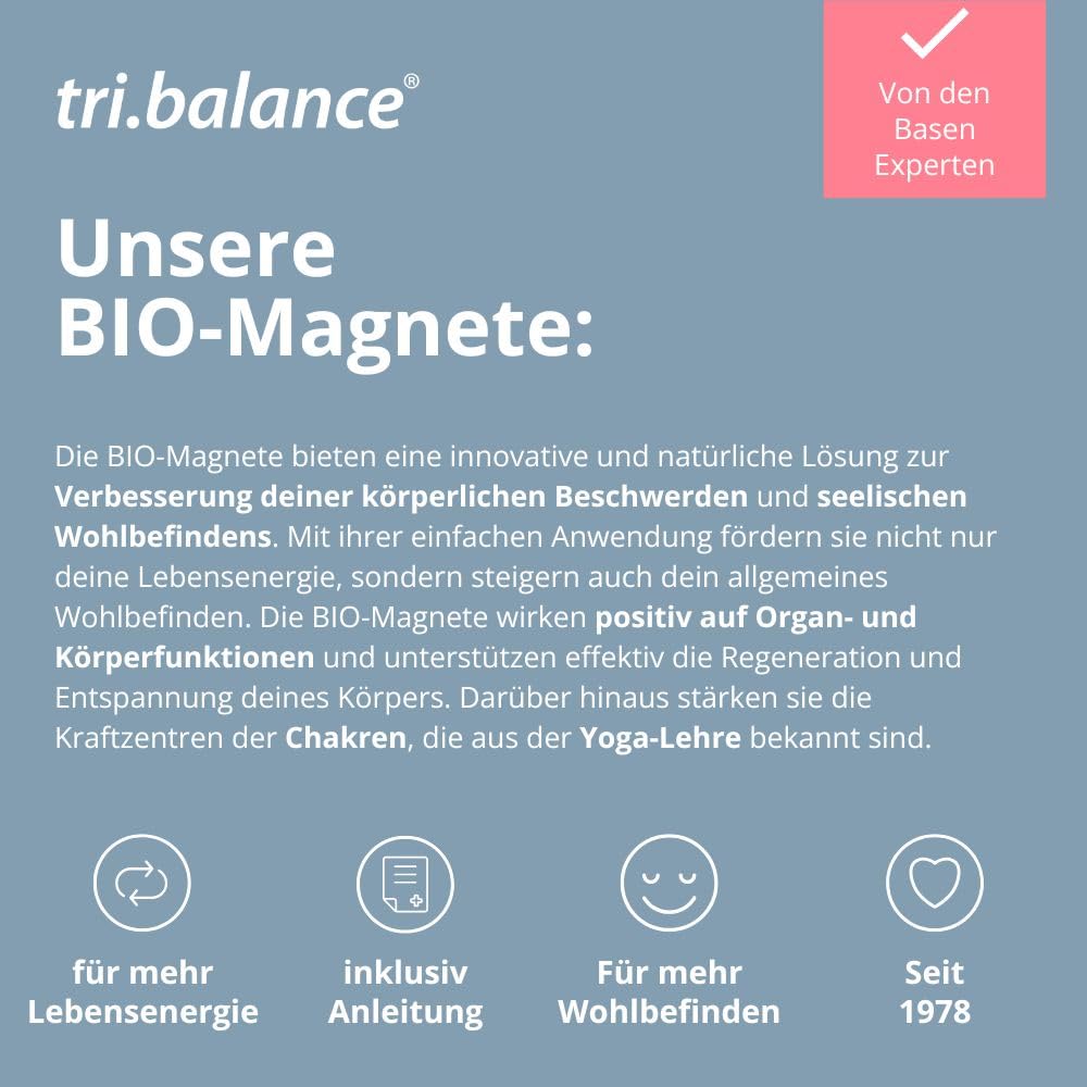 tri.balance Bio-Magnete I Therapiemagnete I 4er Set - Therapieanleitung I Für neue Lebensenergie