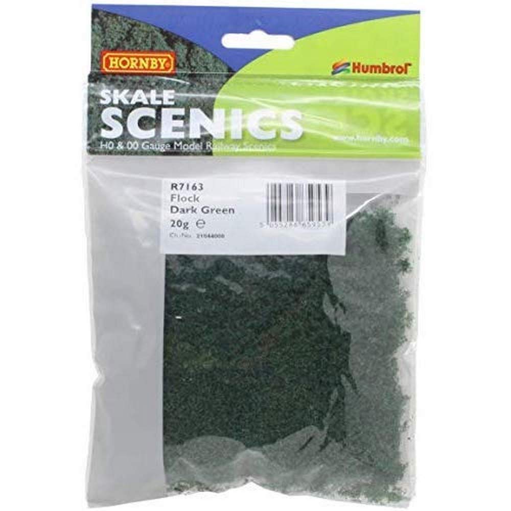 Hornby R7163 Flock Dark Green Accessories Scenic Materials 00 Gauge 1:76 Scale