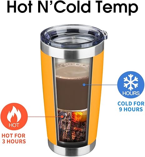 Miniatura 3 de EcoMozz - Vaso con tapa de acero inoxidable aislado al vacío de doble pared para viaje, 20 onzas, taza de café aislada duradera, apto para bebidas