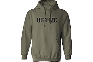 Durable and Comfortable USMC Eagle Globe Anchor Adult Hooded Sweatshirt