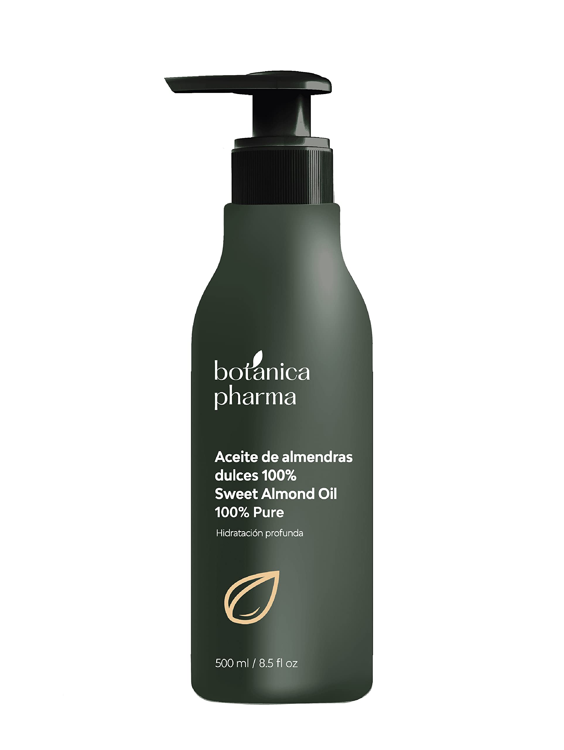 Botanicapharma Aceite de Almendras Dulces 500 ml. 100% Puro. Primera presión en frío. Dosificador. Hidratante y Emoliente Natural.