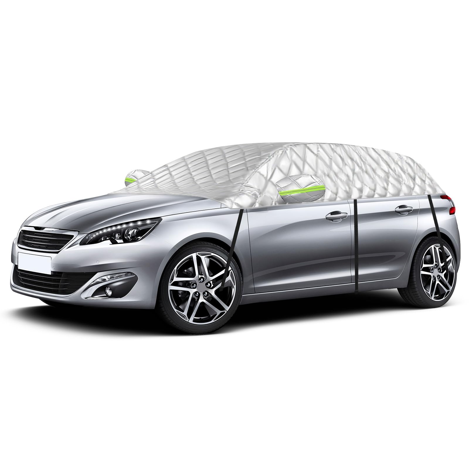 Telo Auto Antigrandine Compatibile con Peugeot 308 2007-2025, Opaltool Telo Copriauto Antigrandine con Ganci, Striscia Riflettente e Cappucci per le Orecchie