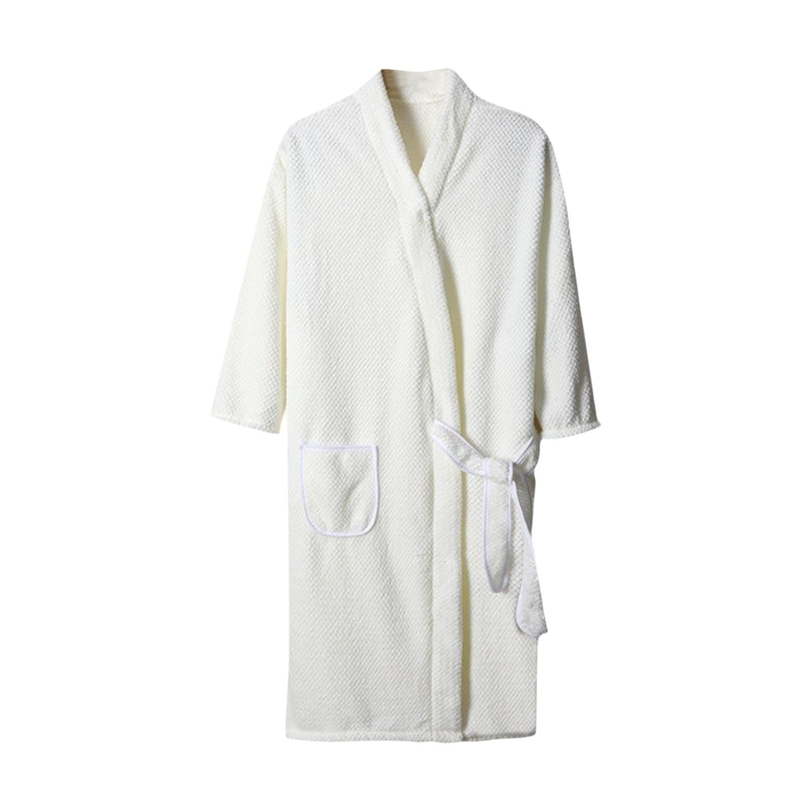 Womens Robes Drying Towel Soft Coral Fleece Bathrobe for Women Cozy Warm Tie Waist Comfy Spa Robe With