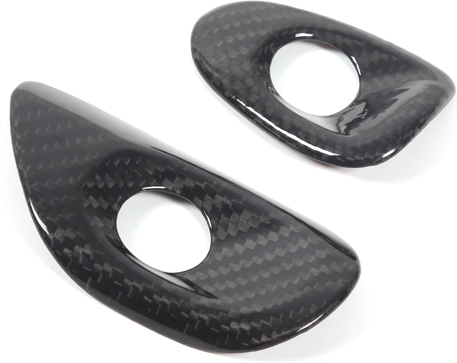 Door Lock Switch Button Frame Compatible with Chevy Corvette C6 2005-2013, Inner Door Push Button Trim, Door Release Switch Button Trim Cover Bezel Decoration Accessories, Dry Carbon Fiber