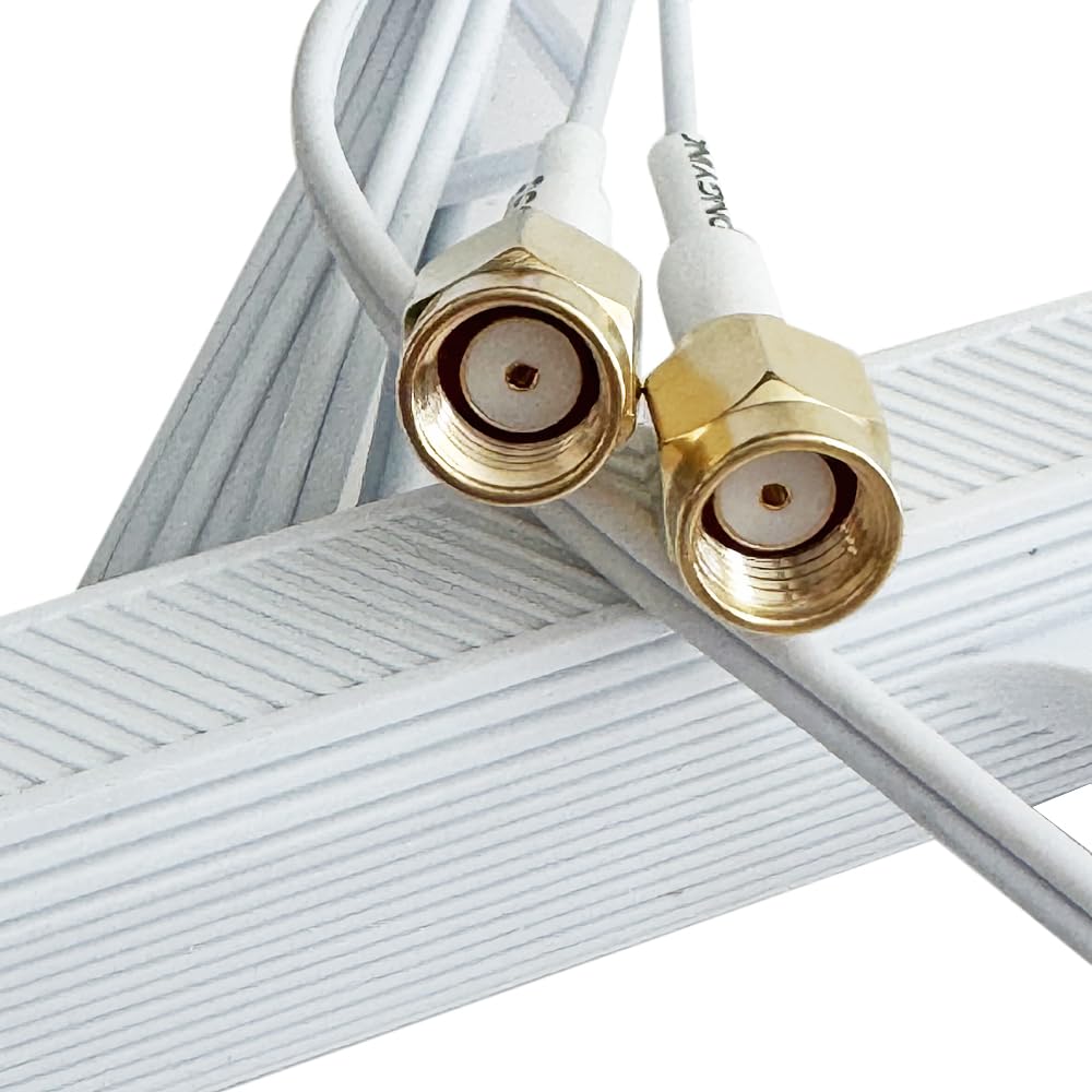 Antenne WiFi 6e WiFi 7 2T2R - Base magnétique - Double antenne sans fil pour Gigabyte Z790 X670 B650/AORUS X TR50X Series Carte mère Wifi7 (blanc)