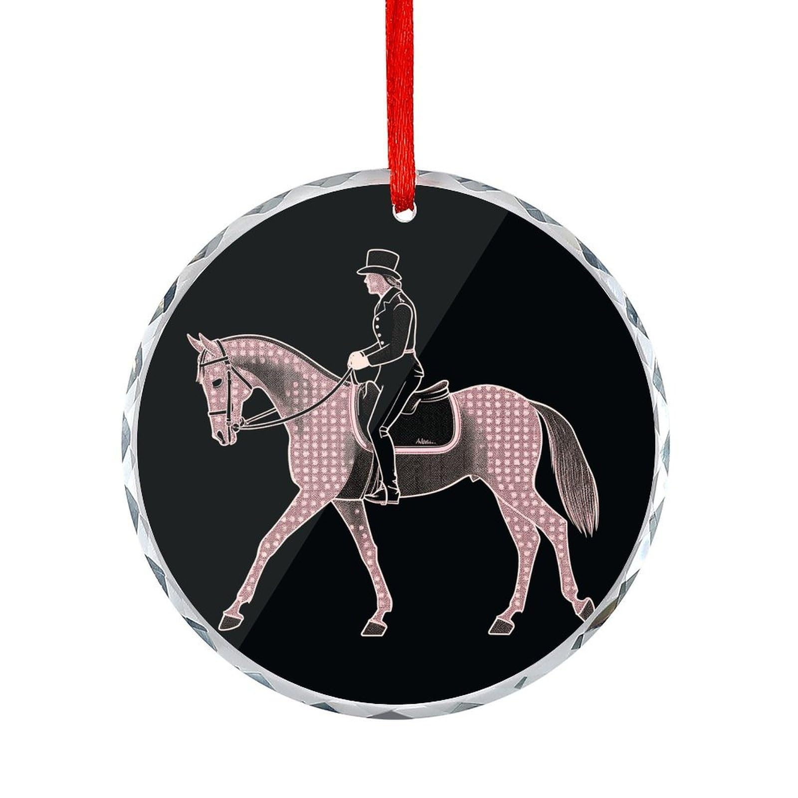 Fodpand Women's Style Dressage Dressage Rider Horse Round Glass Ornament Keepsake Gift Exchange Ideas Car Decor,Christmas Ornaments For Tree Window Garden Ornaments