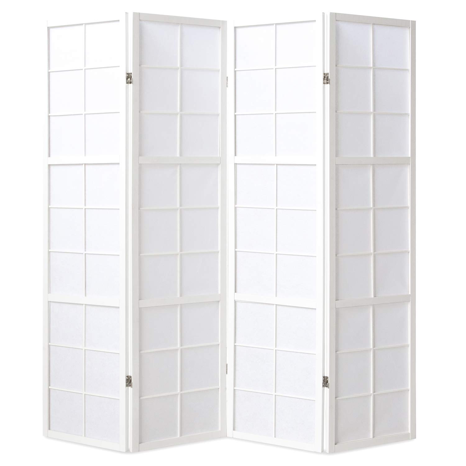 PEGANE Paravent Japonais Shoji en Bois Blanc de 4 pans