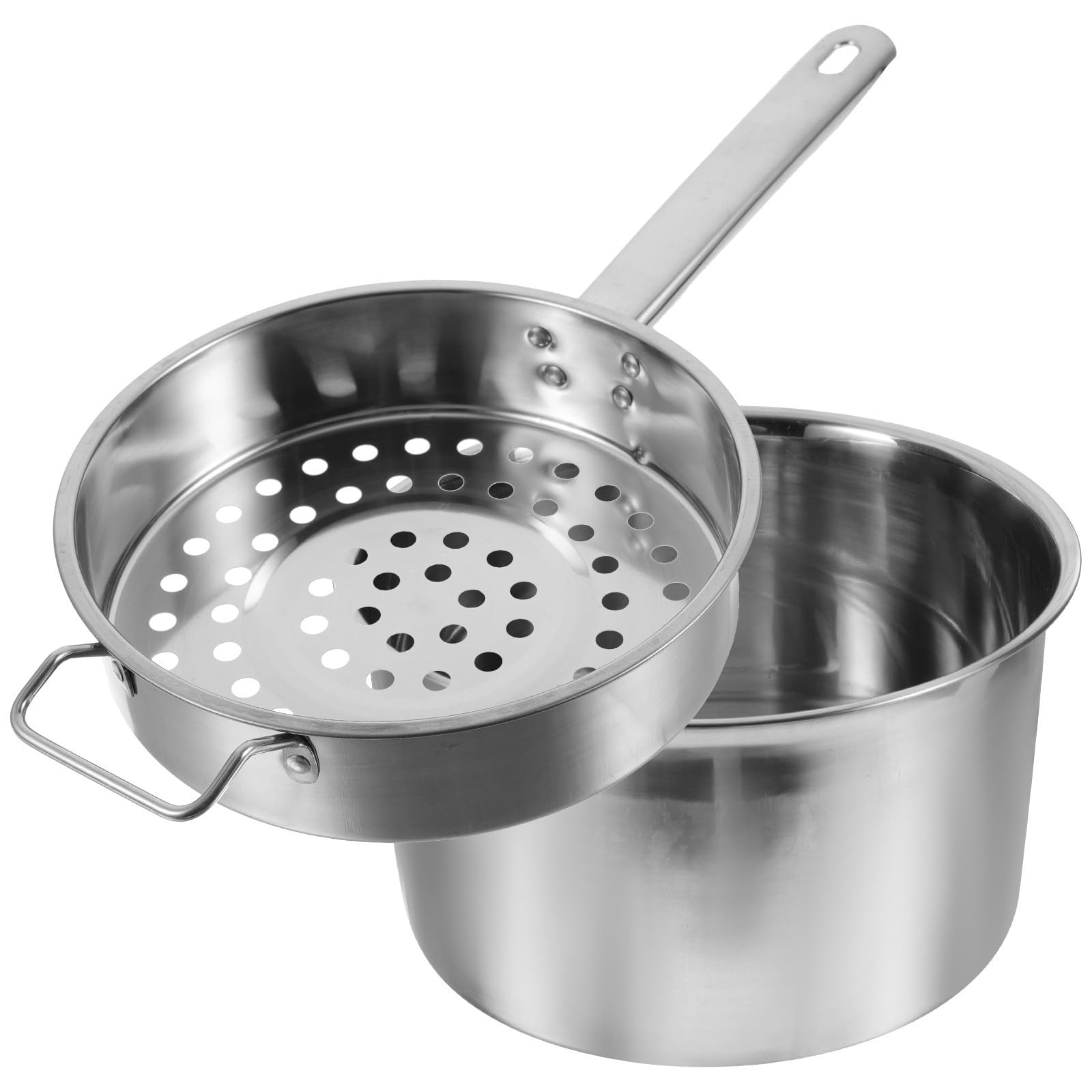 Colador de acero inoxidable grande para evitar quemaduras al escurrir fideos cortos