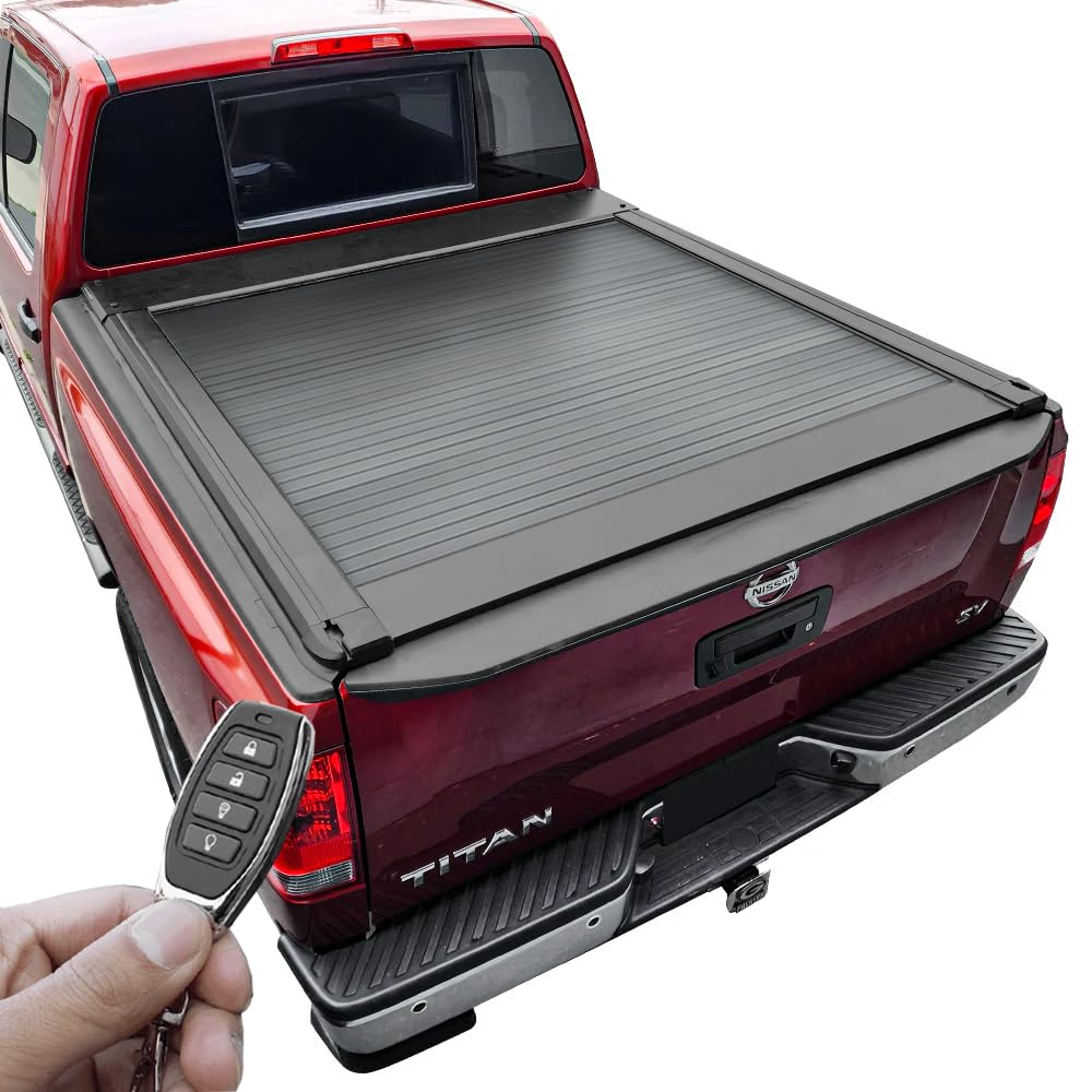 Syneticusa ER Power Retract Hard Truck Bed Tonneau Cover Fits 2007-2024 Titan 5.5' (67”) Bed Waterproof Retractable