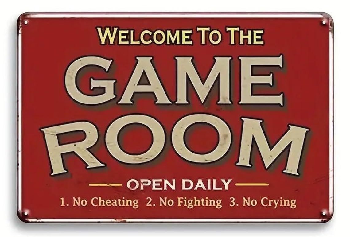 Yepyayqvk Tin Sign 428 Welcome To The Game Room Tin Sign 6X8 Inch