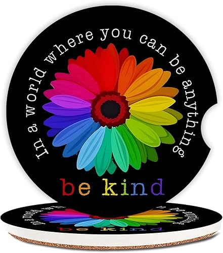 Miniatura 18 de Posavasos absorbentes de flores para portavasos de automóvil, paquete de 2 posavasos de cerámica de 2.56 pulgadas con parte trasera de corcho y