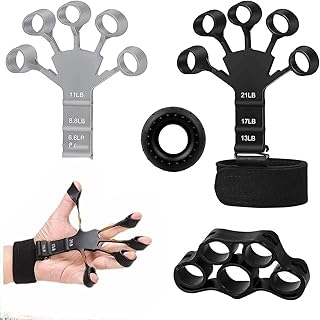 Zivkit Finger Strengthener - 2023 NEW Finger Trainer 5PCS, hand strengtheners for Strength Training, gripster hand strength,Finger Flexion Extension Training, 6 Resistant Level Finger Exerciser