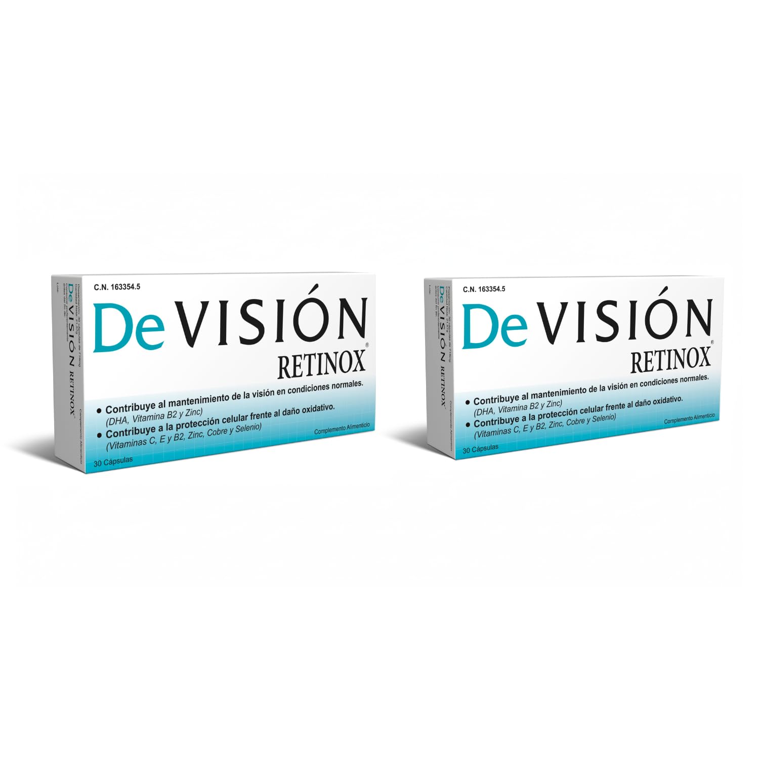Devisión Retinox 30 Cápsulas - Pack de 2 Unidades - Ayuda al Mantenimiento de la Vista y a la Protección Celular frente al Daño Oxidativo - con DHA, Luteina, Vitaminas y Minerales