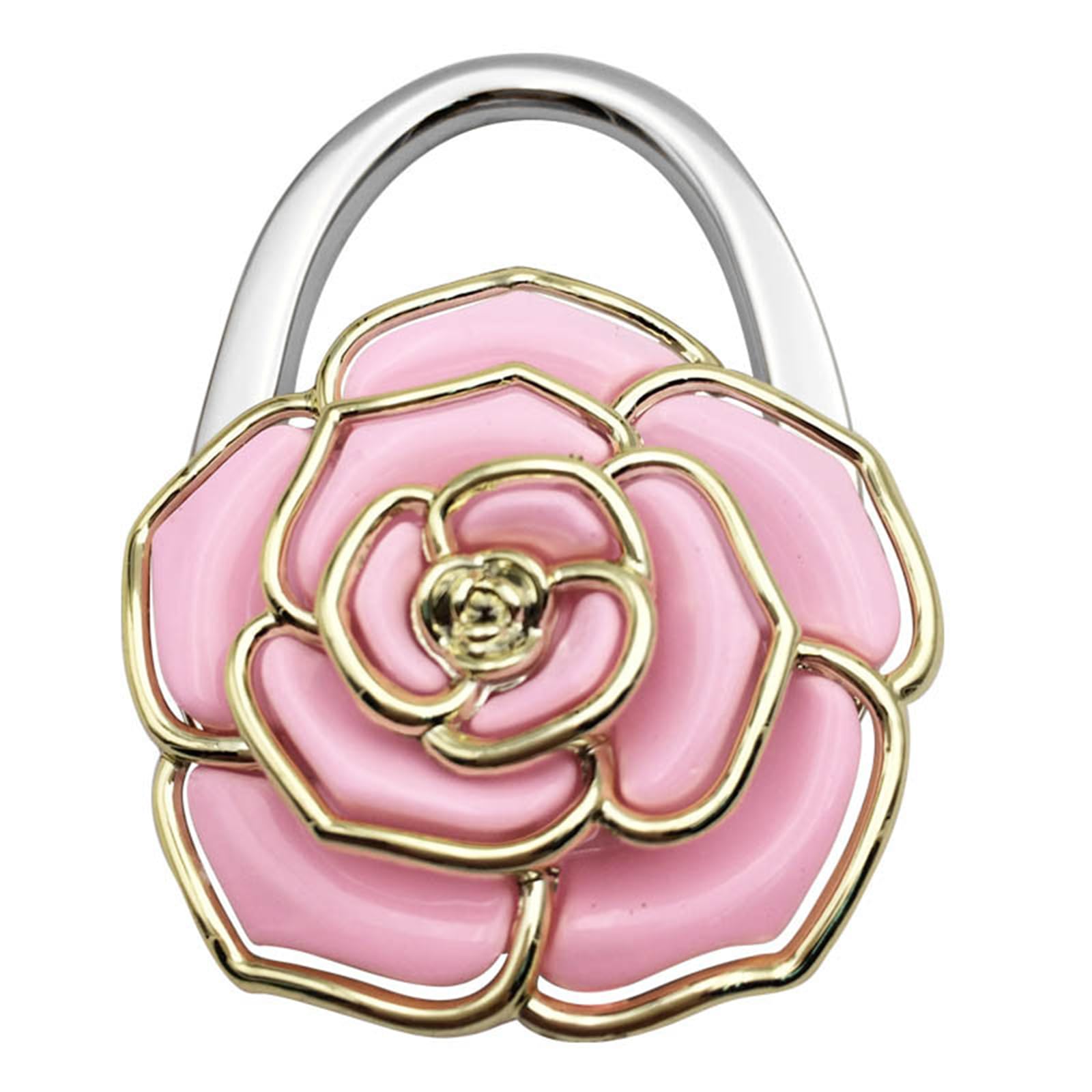 ZBIianxer Folded Desk Holder Bag Table Hook Portable Metal Purse Handbag Bags Hanger Flower Shaped Folding Handbag Purses Hanger Table Portable Holder