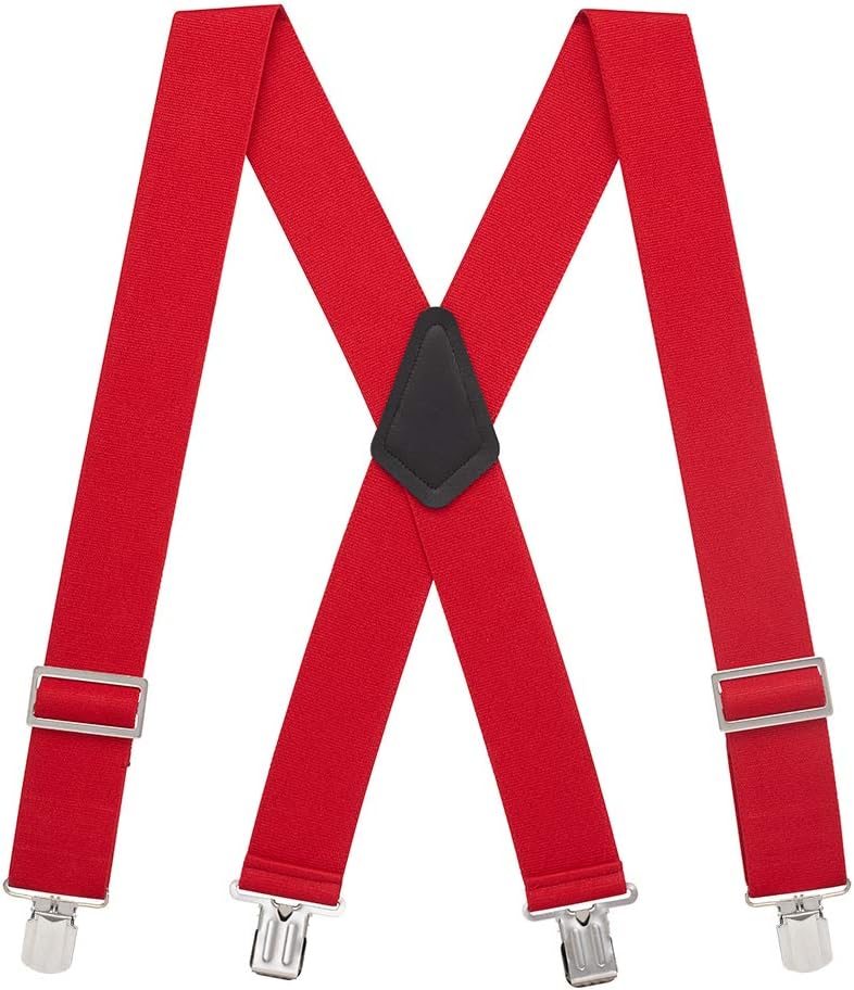 Suspender Store 2-Inch Wide Low-Stretch Logger Suspenders - Sturdy Pin Clip - 5 Colors & 4 Sizes Including Big & Tall