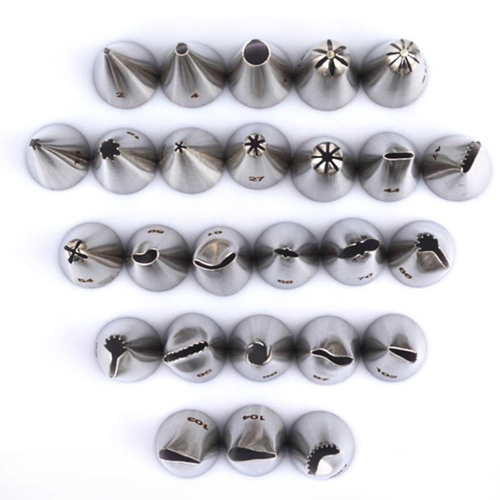 Juego de decoración Pasteles Flores 26 Piezas, moldes boquillas for tuberías Acero Inoxidable, Herramientas Profesionales for Hornear for Puntas pastelería Crema Mantequilla