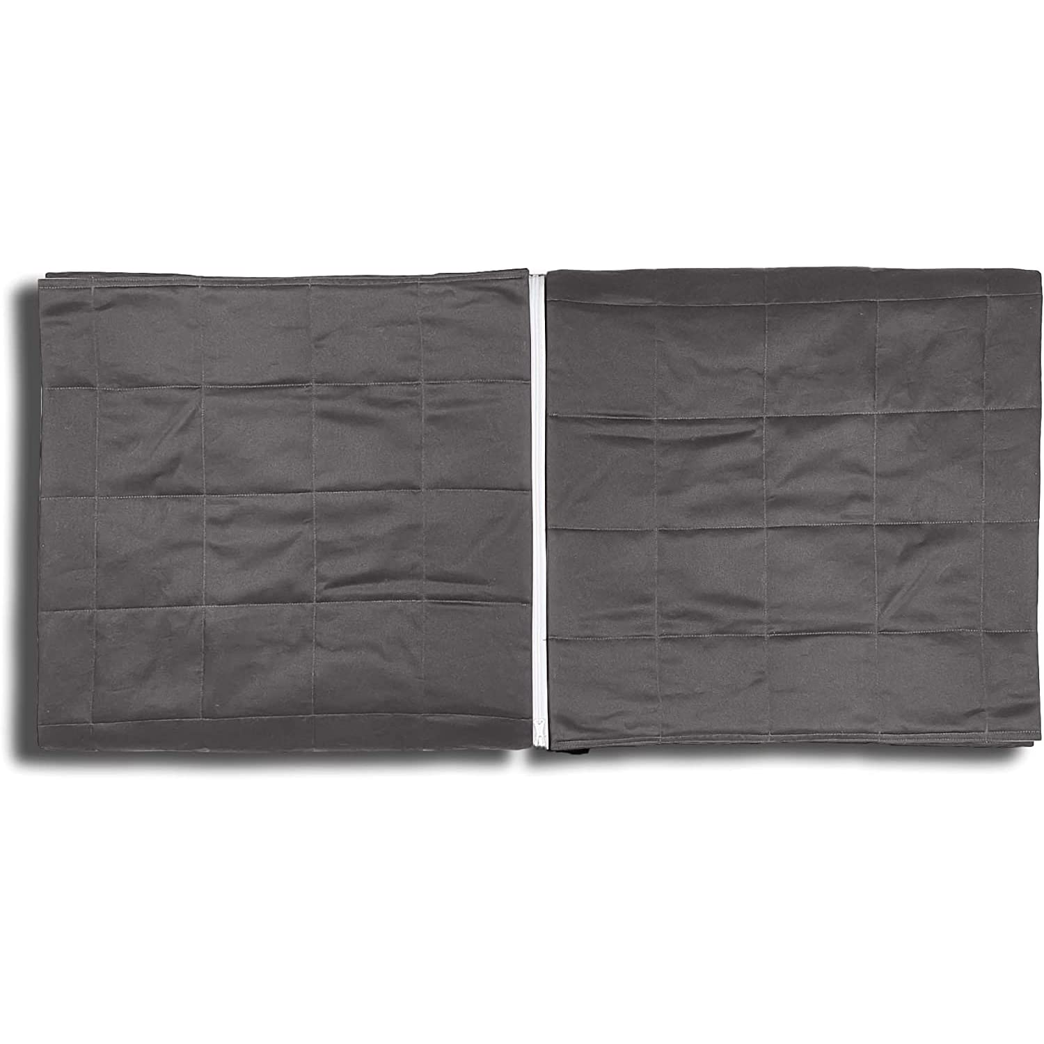 Gewichtsdecke 200x200cm 18 kg Schwere Decke Zum Schlafen Für Erwachsene Paar Mit Reißverschluss In Der Mitte Therapiedecke Baumwolle Glasgranulaten Stressabbau Autismus ADHD Grau